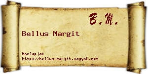 Bellus Margit névjegykártya